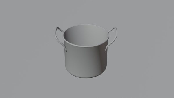 metallic cooking pot 3d model