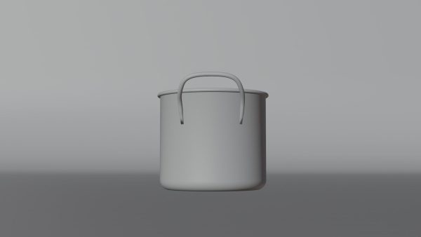 metallic cooking pot 3d model