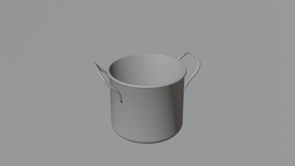 metallic cooking pot 3d model