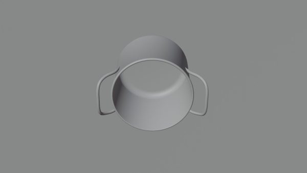 metallic cooking pot 3d model