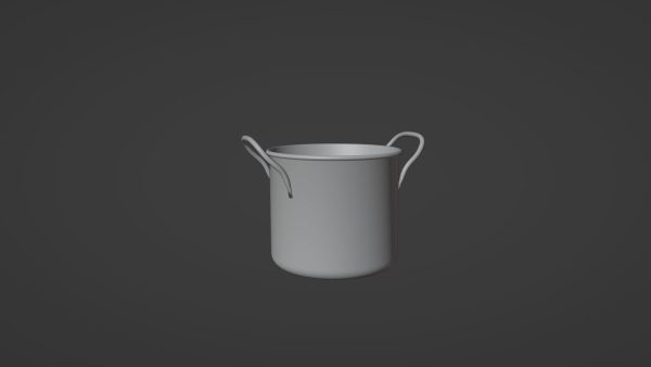 metallic cooking pot 3d model