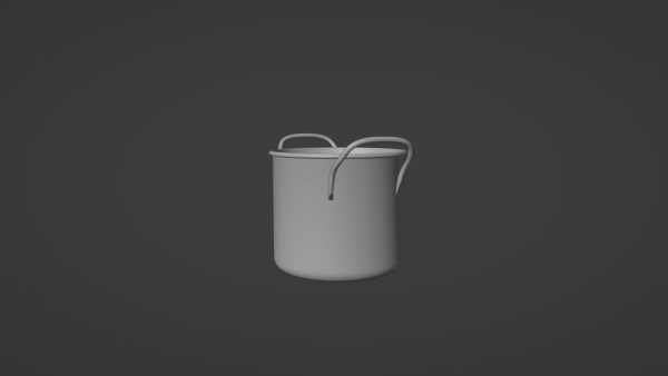 metallic cooking pot 3d model