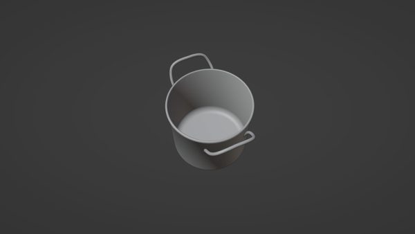 metallic cooking pot 3d model