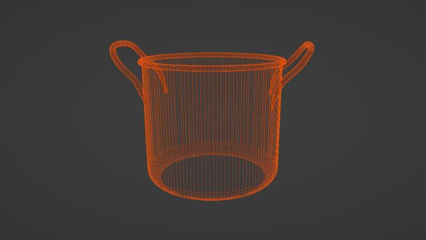 metallic cooking pot 3d model