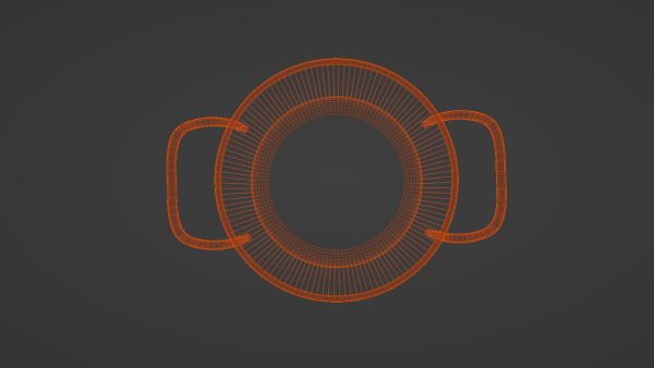 metallic cooking pot 3d model