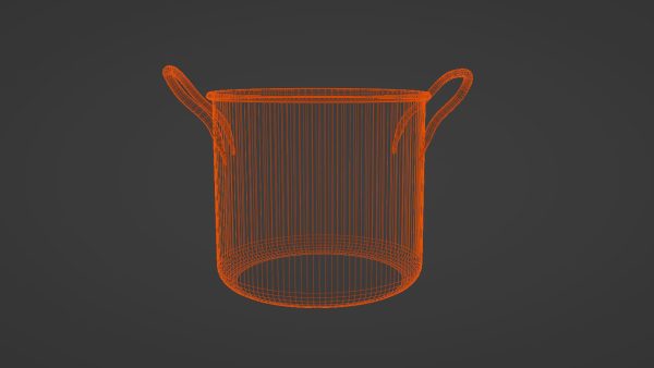 metallic cooking pot 3d model
