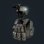 Military Gear Equipment Vest and Helmet Game Ready