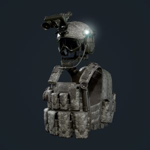 Military Gear Equipment Vest and Helmet Game Ready