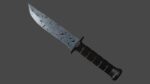 Military knife with damascus steel blade