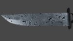 Military knife with damascus steel blade