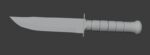 Military knife with damascus steel blade