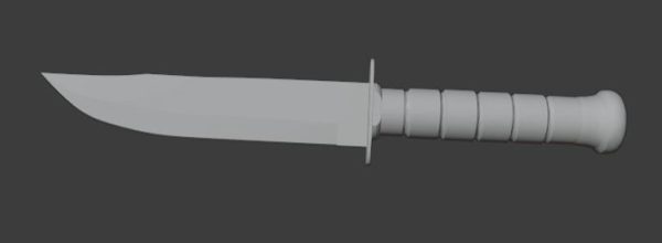 Military knife with damascus steel blade