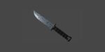 Military knife with damascus steel blade