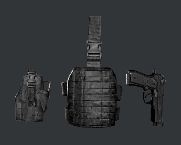 Military Police Gun Holster Game Ready 02