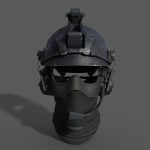 Military scifi helmet low poly