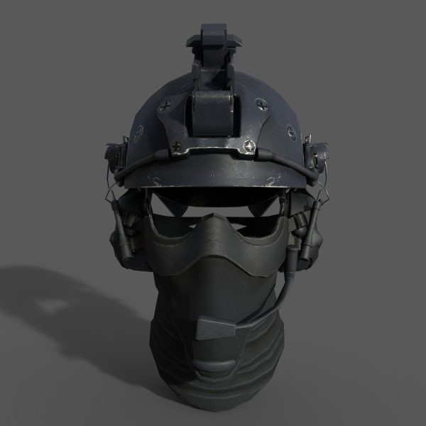 Military scifi helmet low poly