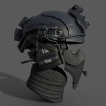 Military scifi helmet low poly