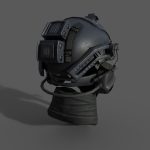 Military scifi helmet low poly