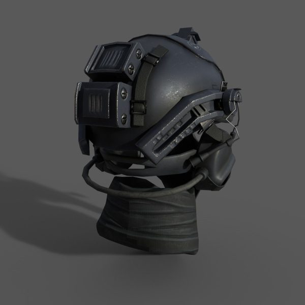 Military scifi helmet low poly
