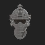 Military scifi helmet low poly