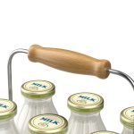 Milk Bottles in Wire Basket