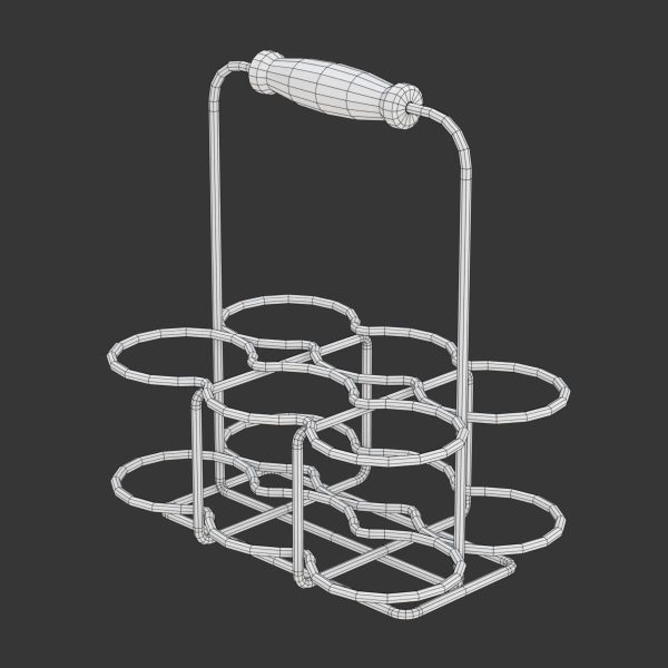 Milk Bottles in Wire Basket