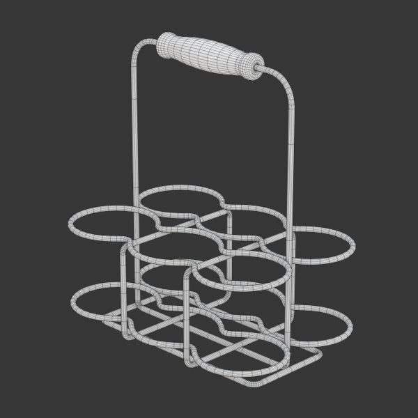 Milk Bottles in Wire Basket
