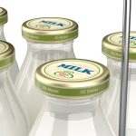 Milk Bottles in Wire Basket