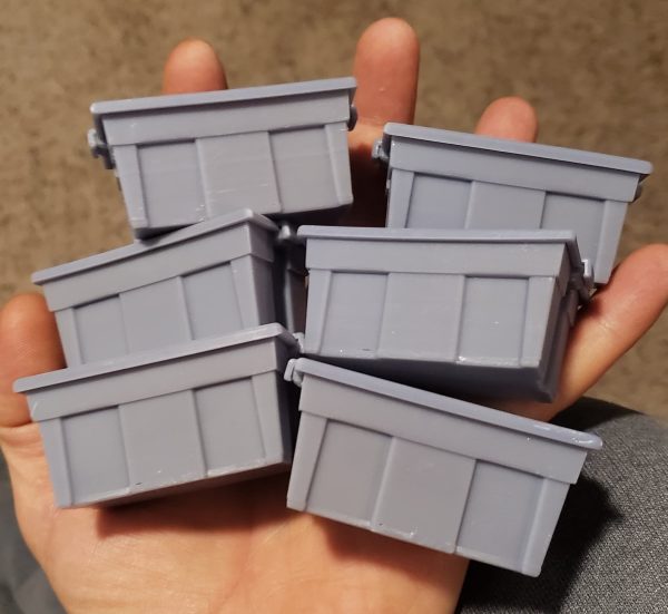 Miniature dollhouse storage bins