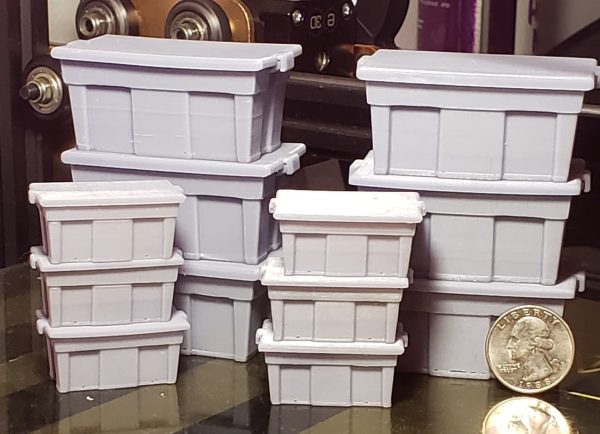 Miniature dollhouse storage bins