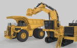Mining Excavator and Truck