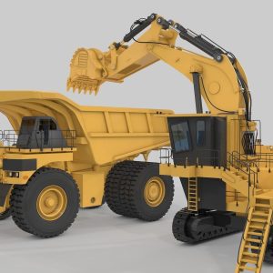 Mining Excavator and Truck