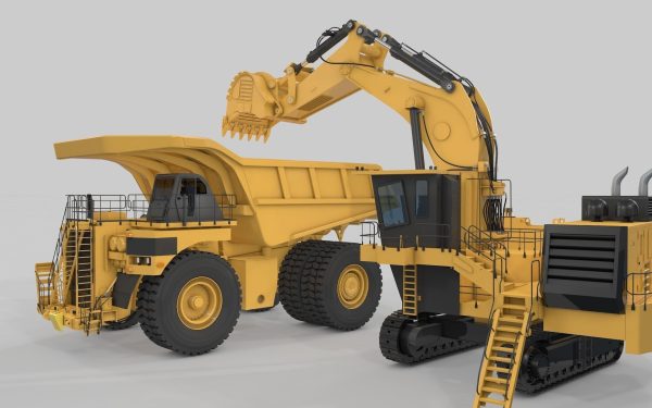 Mining Excavator and Truck