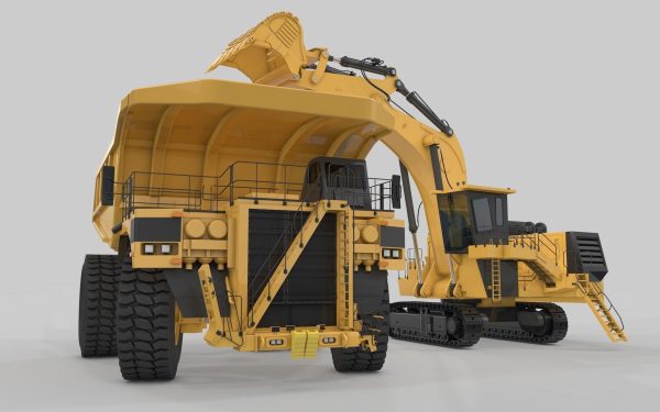 Mining Excavator Rigged