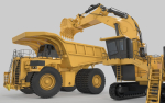 Mining Excavator Rigged