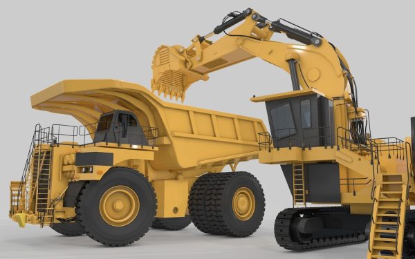 Mining Excavator Rigged