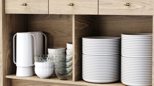 Mira restaurant cabinet with dishes V4