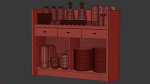 Mira restaurant cabinet with dishes V4