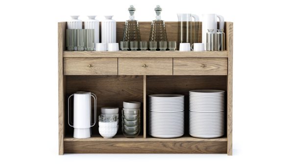 Mira restaurant cabinet with dishes V4