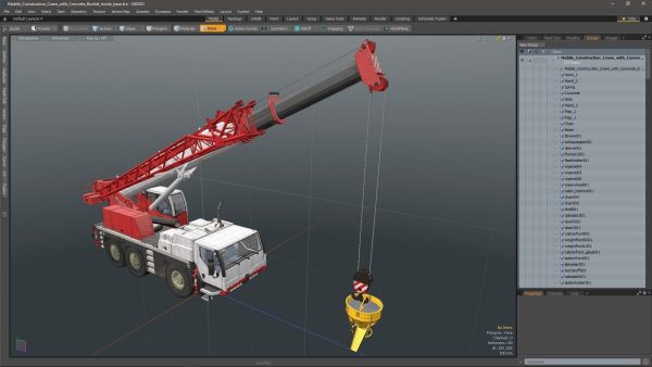 Mobile Construction Crane with Concrete Bucket