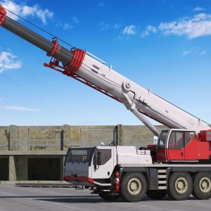 Mobile Construction Crane with Concrete Bucket