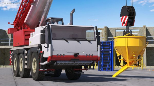 Mobile Construction Crane with Concrete Bucket