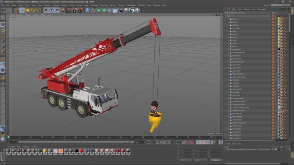 Mobile Construction Crane with Concrete Bucket