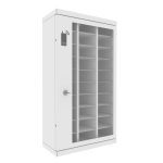 Mobilhotell storage cabinet with glass doors