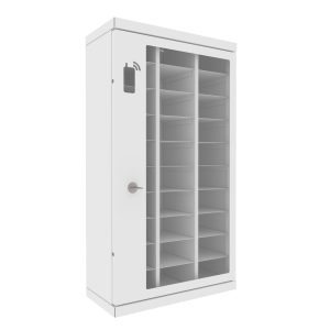 Mobilhotell storage cabinet with glass doors