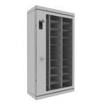 Mobilhotell storage cabinet with glass doors