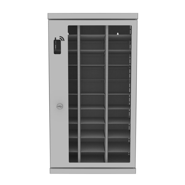 Mobilhotell storage cabinet with glass doors