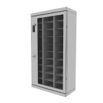 Mobilhotell storage cabinet with glass doors