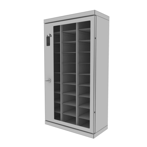 Mobilhotell storage cabinet with glass doors