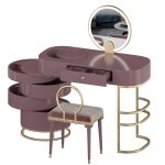 Modern Makeup Vanity Table Set with Swivel Cabinet